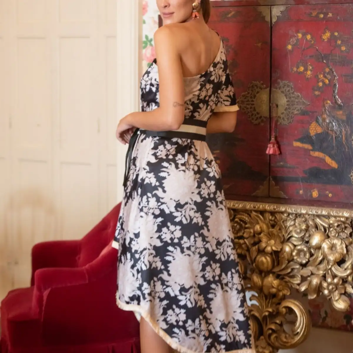 ROBE ASYMETRIQUE FLORAL