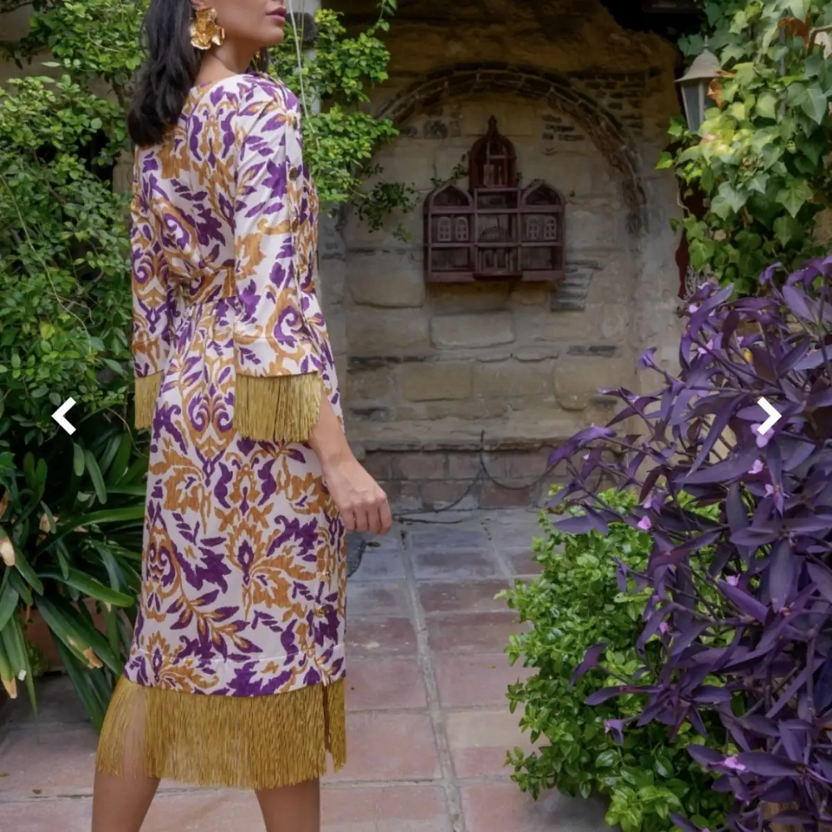 ROBE IMPRIMEE FLUIDE A FRANGES