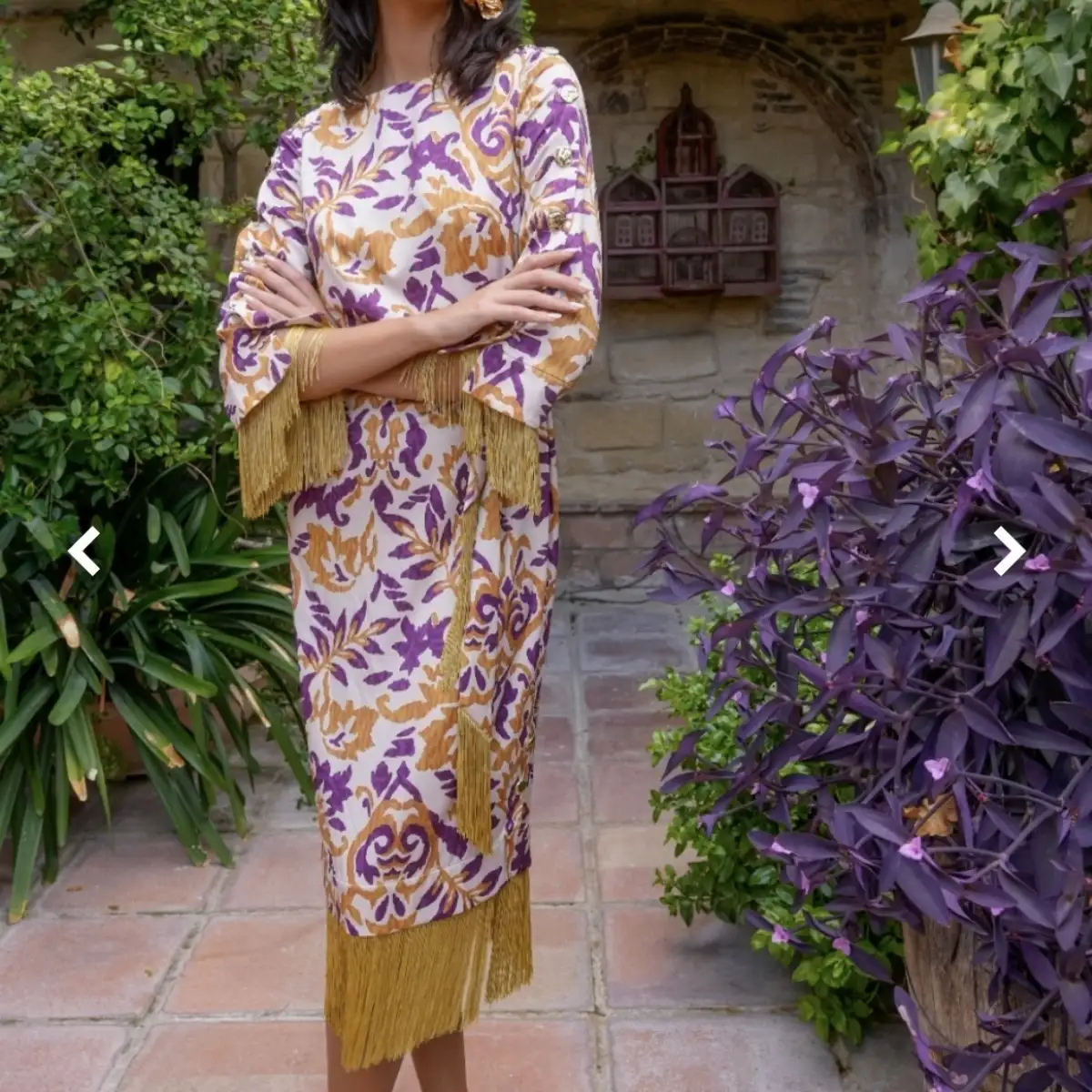ROBE IMPRIMEE FLUIDE A FRANGES