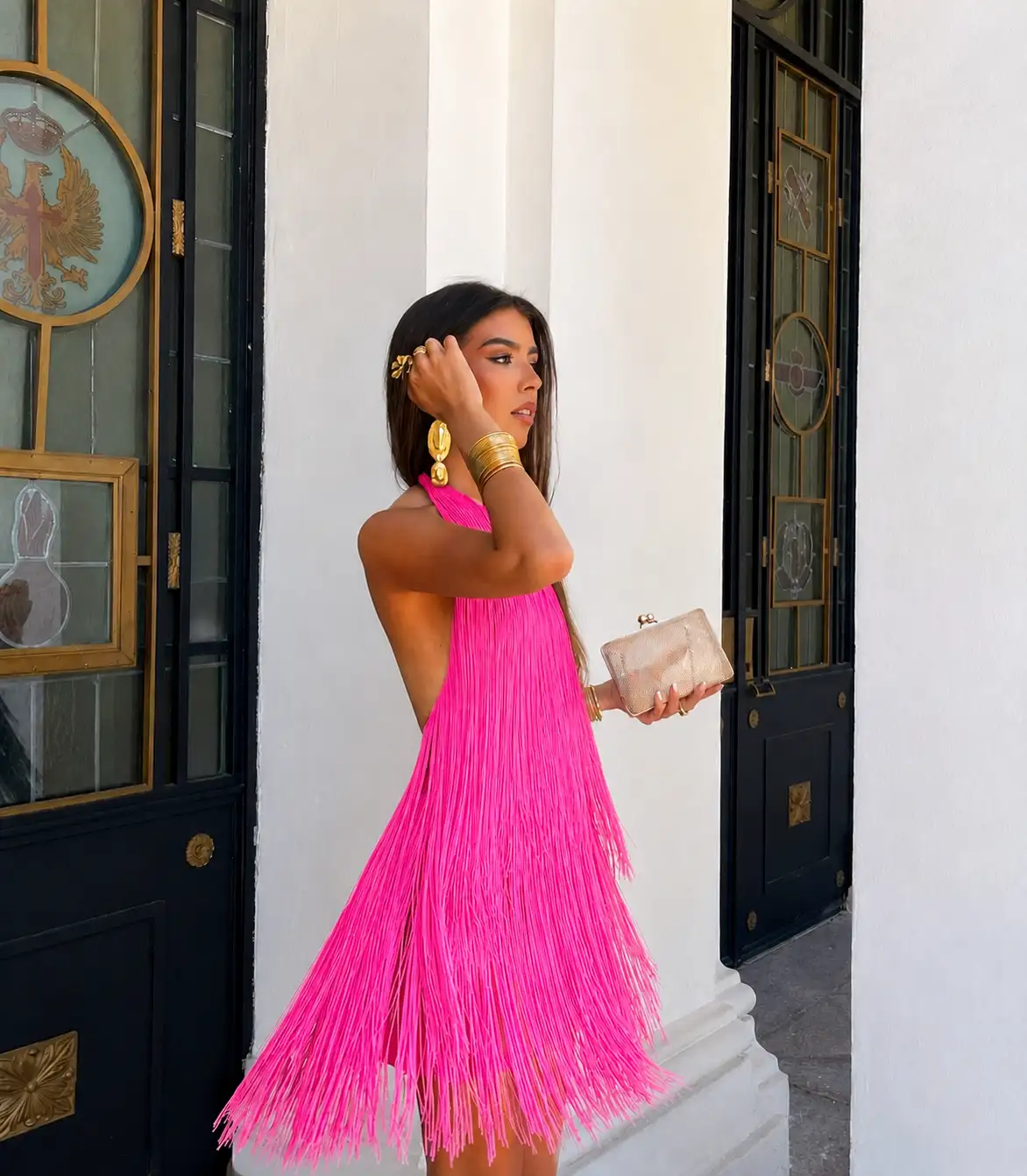 ROBE COURTE FUSHIA FLUO