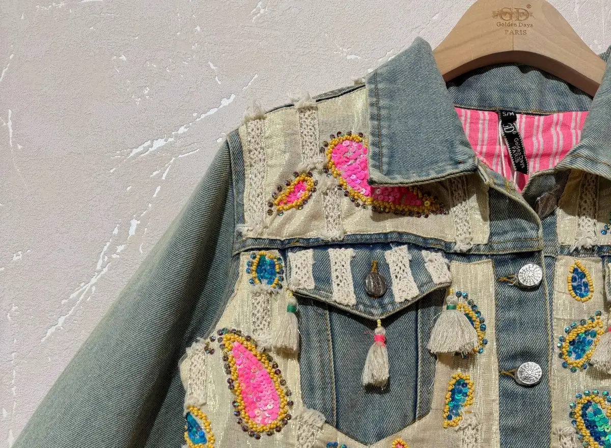 Veste jeans brodé
