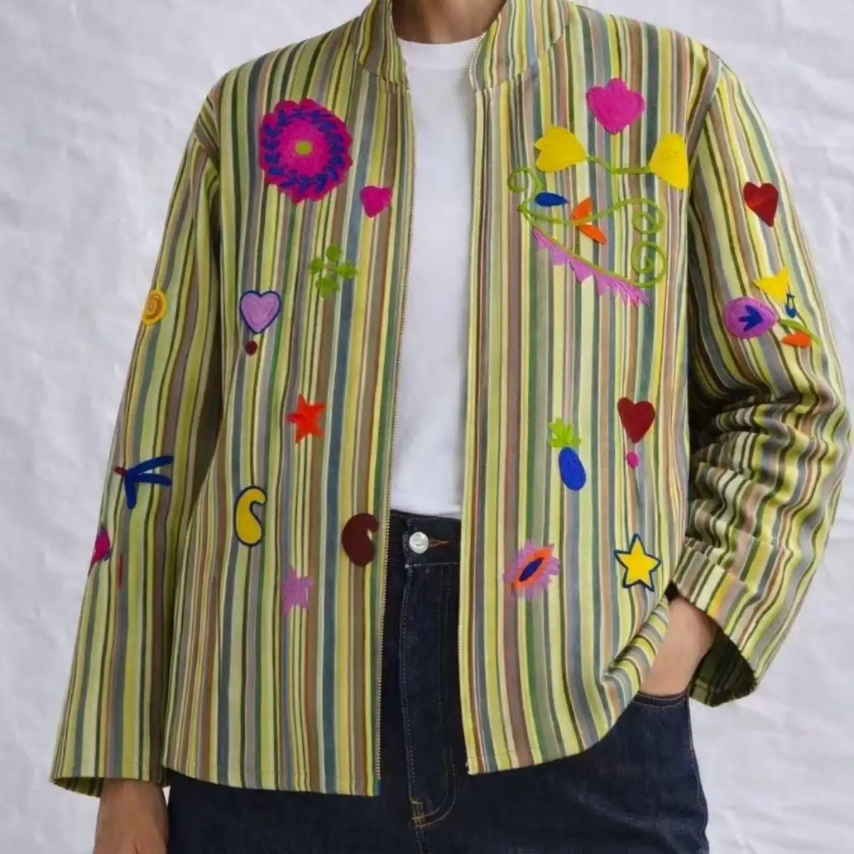 Veste india doublé multicolore coton