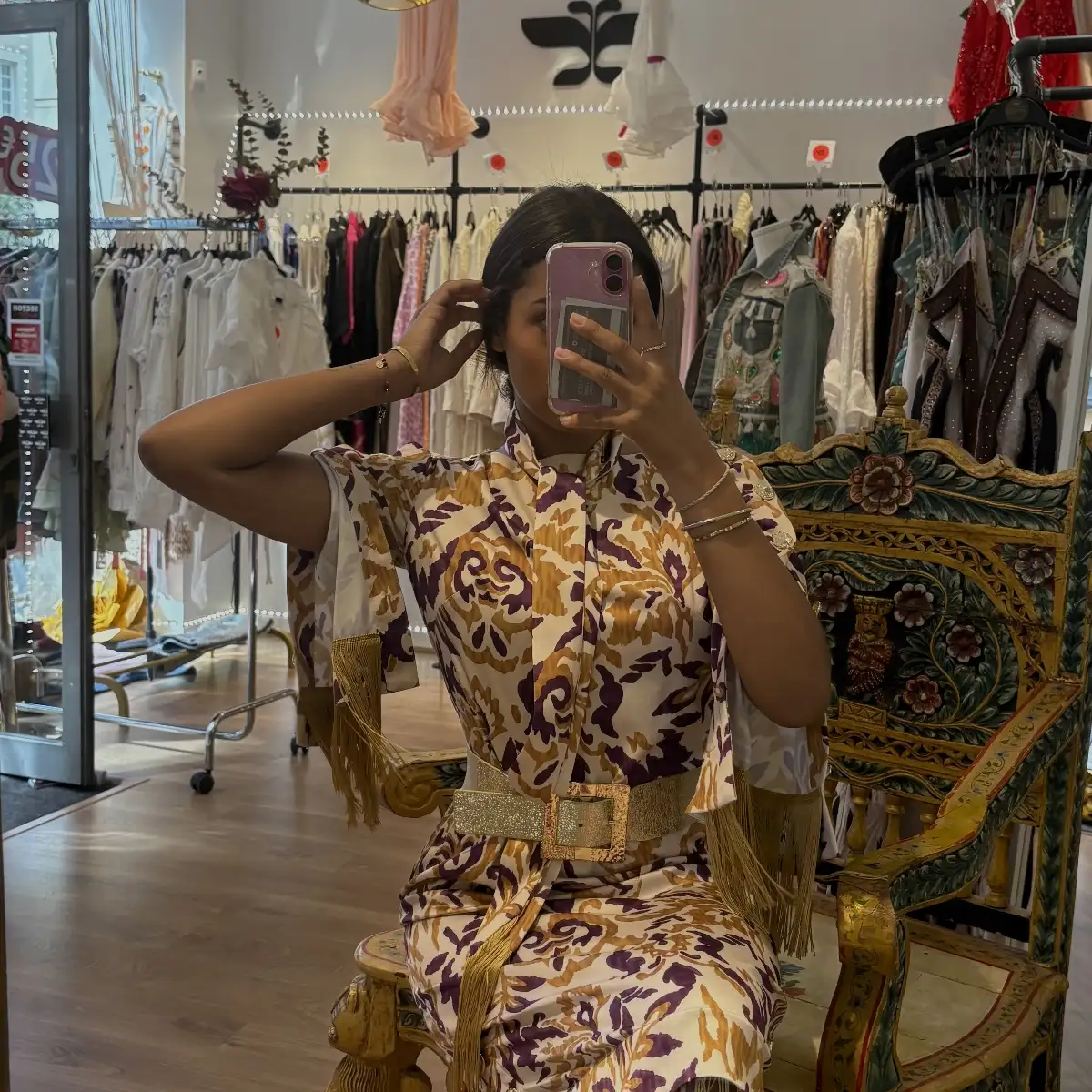 ROBE IMPRIMEE FLUIDE A FRANGES