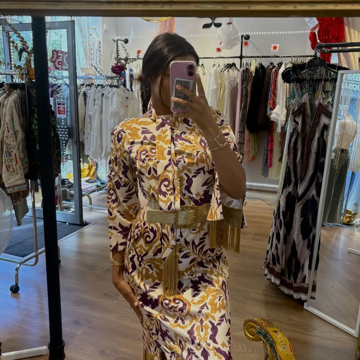 ROBE IMPRIMEE FLUIDE A FRANGES