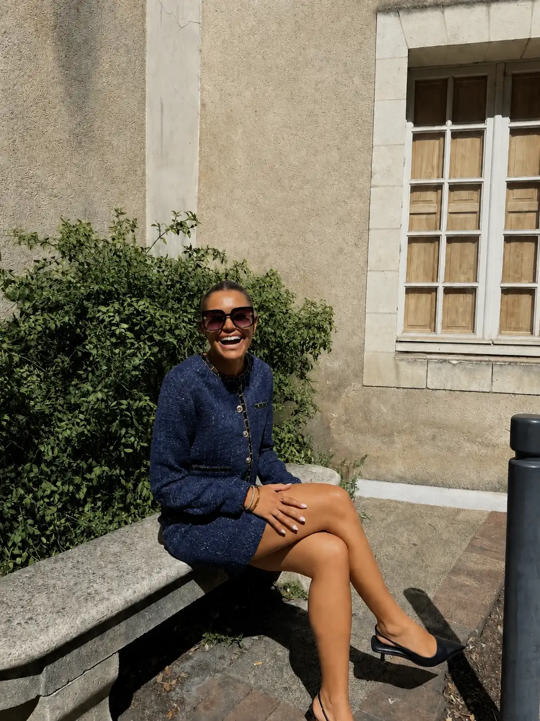 Jupe bleue nuit chic